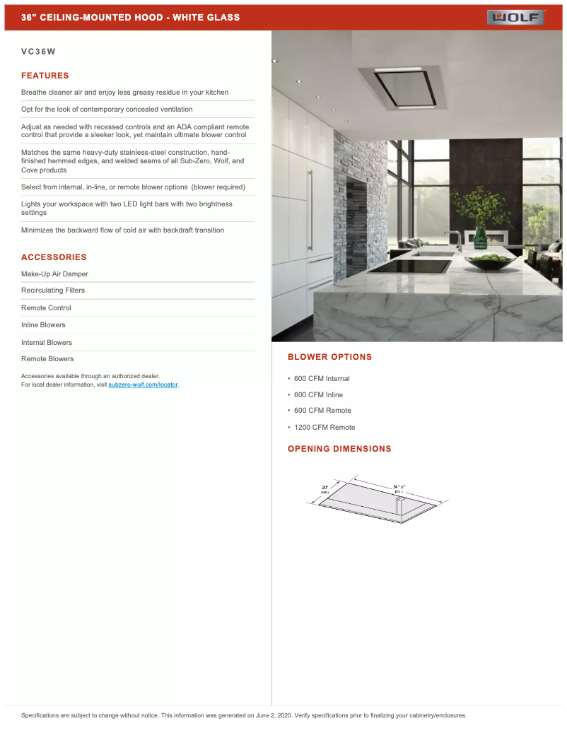 Página 1 del manual Manual de usuario Wolf VC36W