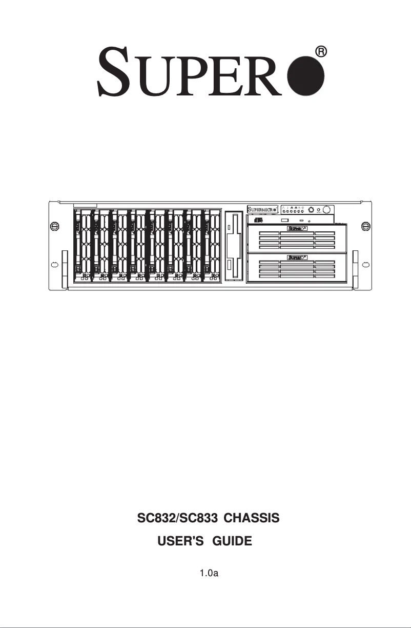 Page 1 de la notice Manuel utilisateur Supermicro SuperChassis 832T-550