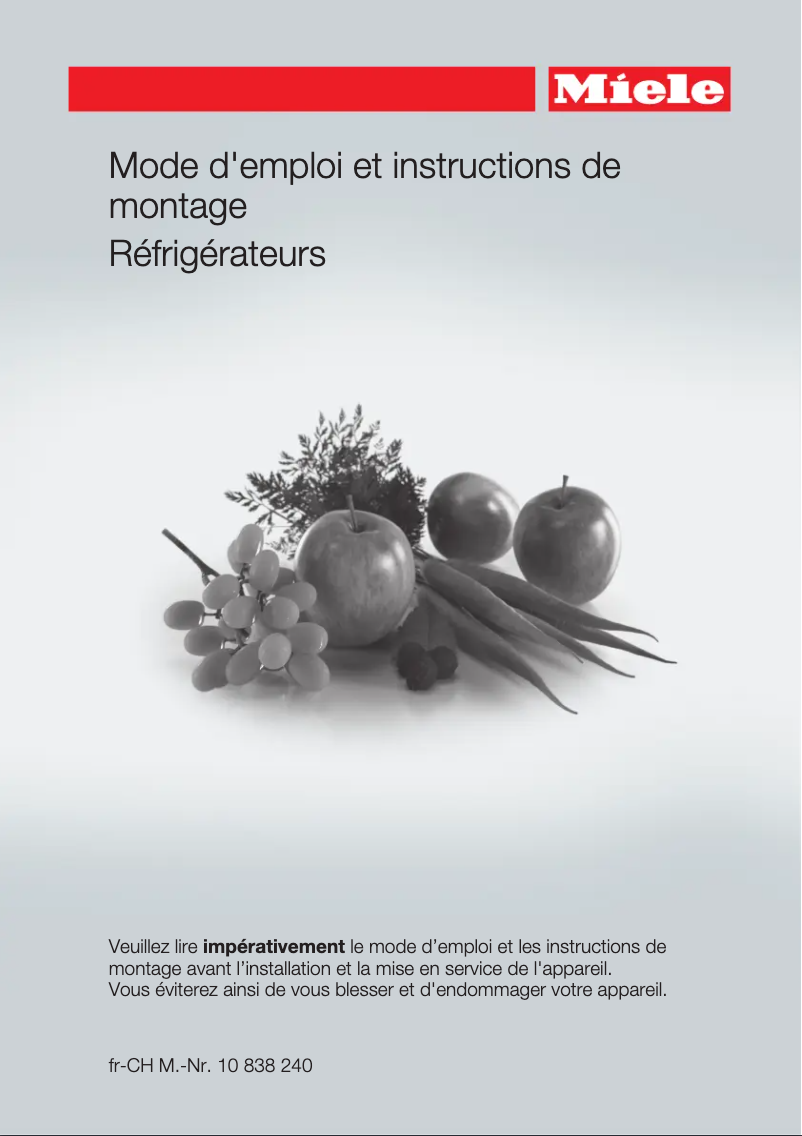 Página 1 del manual Manual de instrucciones Miele K 31242 UIF