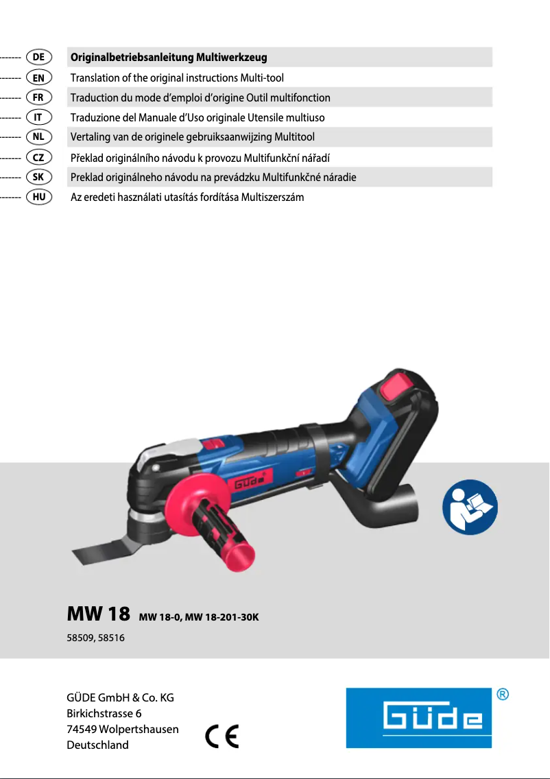 Page 1 de la notice Manuel utilisateur Güde MW 18-201-30K