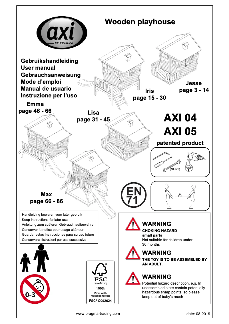 Page 1 de la notice Manuel utilisateur AXI Max