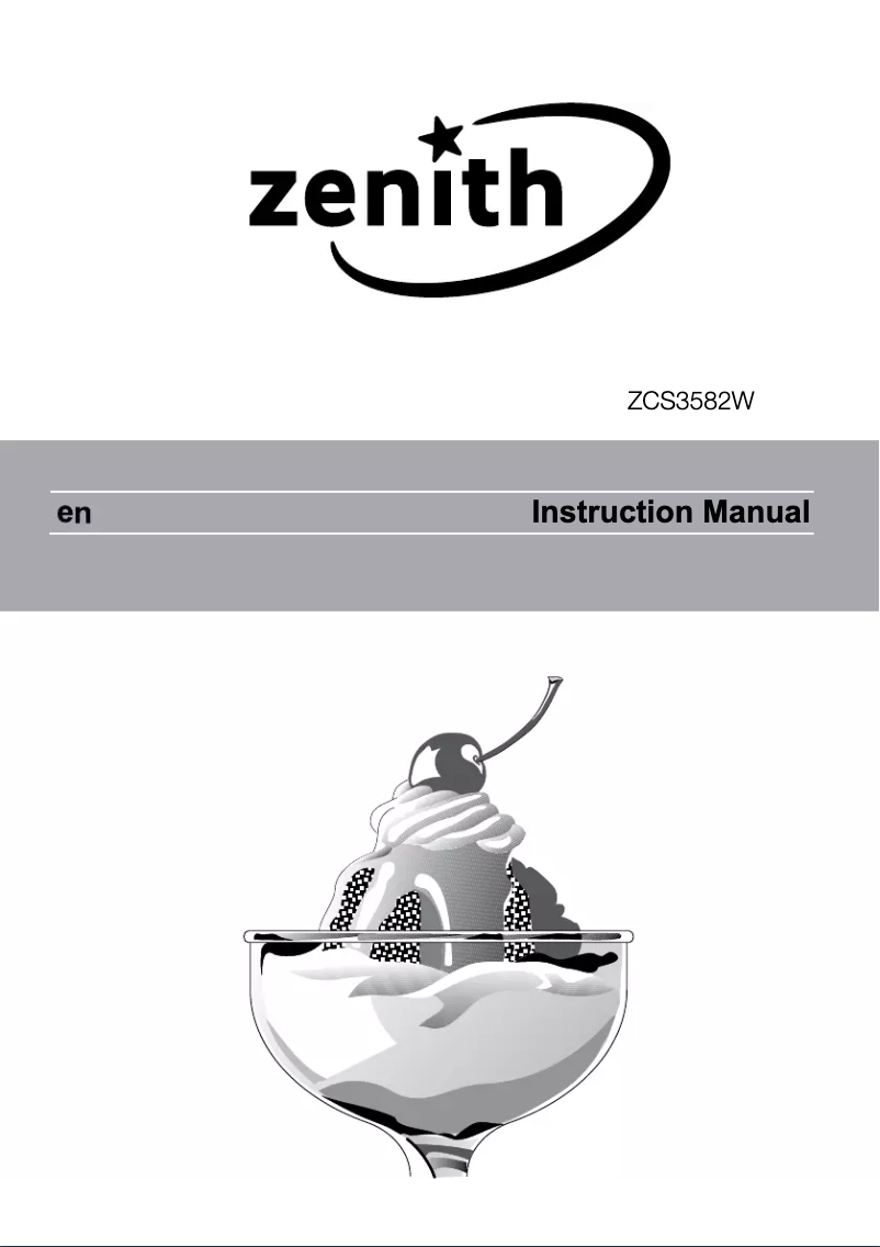 Page 1 de la notice Manuel utilisateur Zenith ZCS3582W