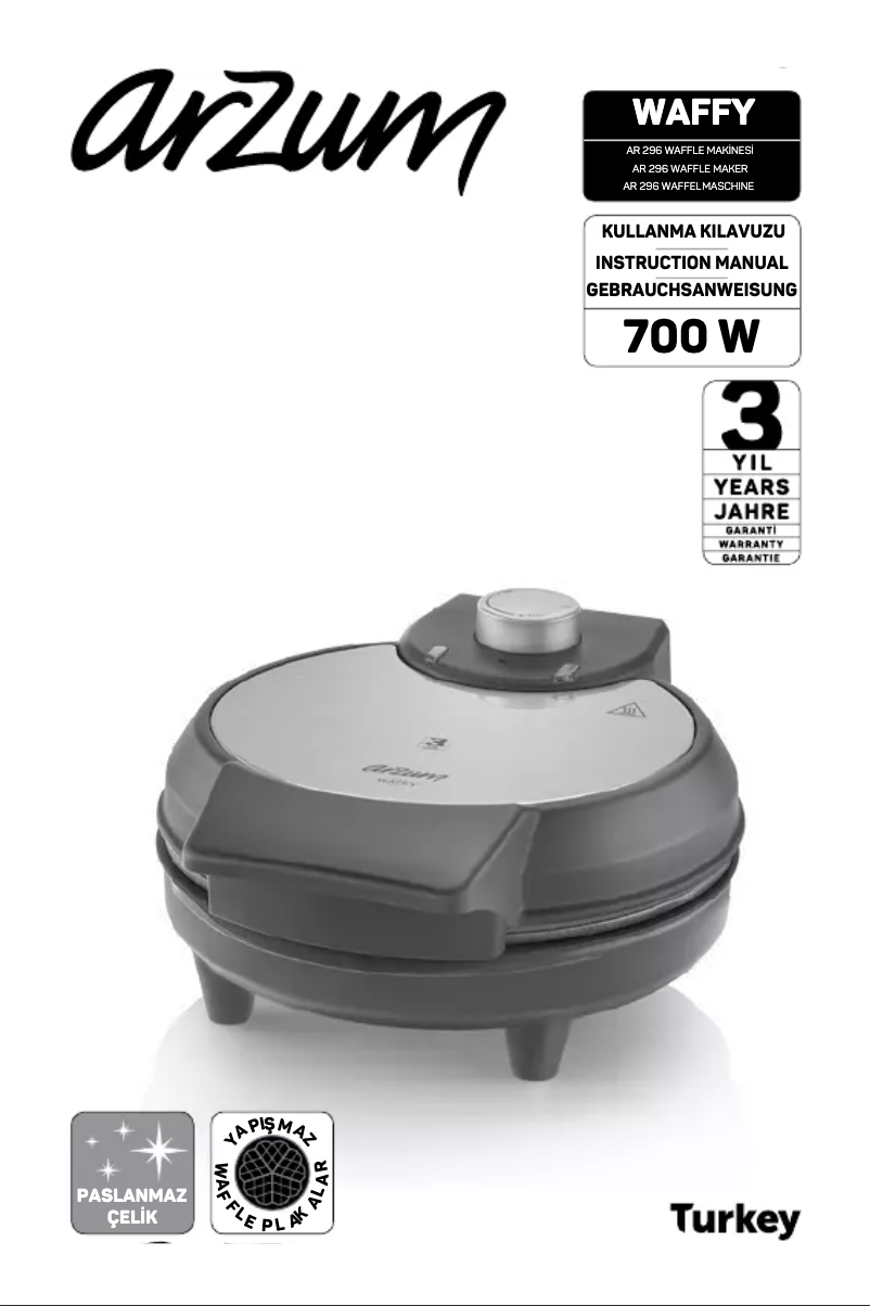 Page 1 of the manual User Manual Arzum AR 296 Waffy