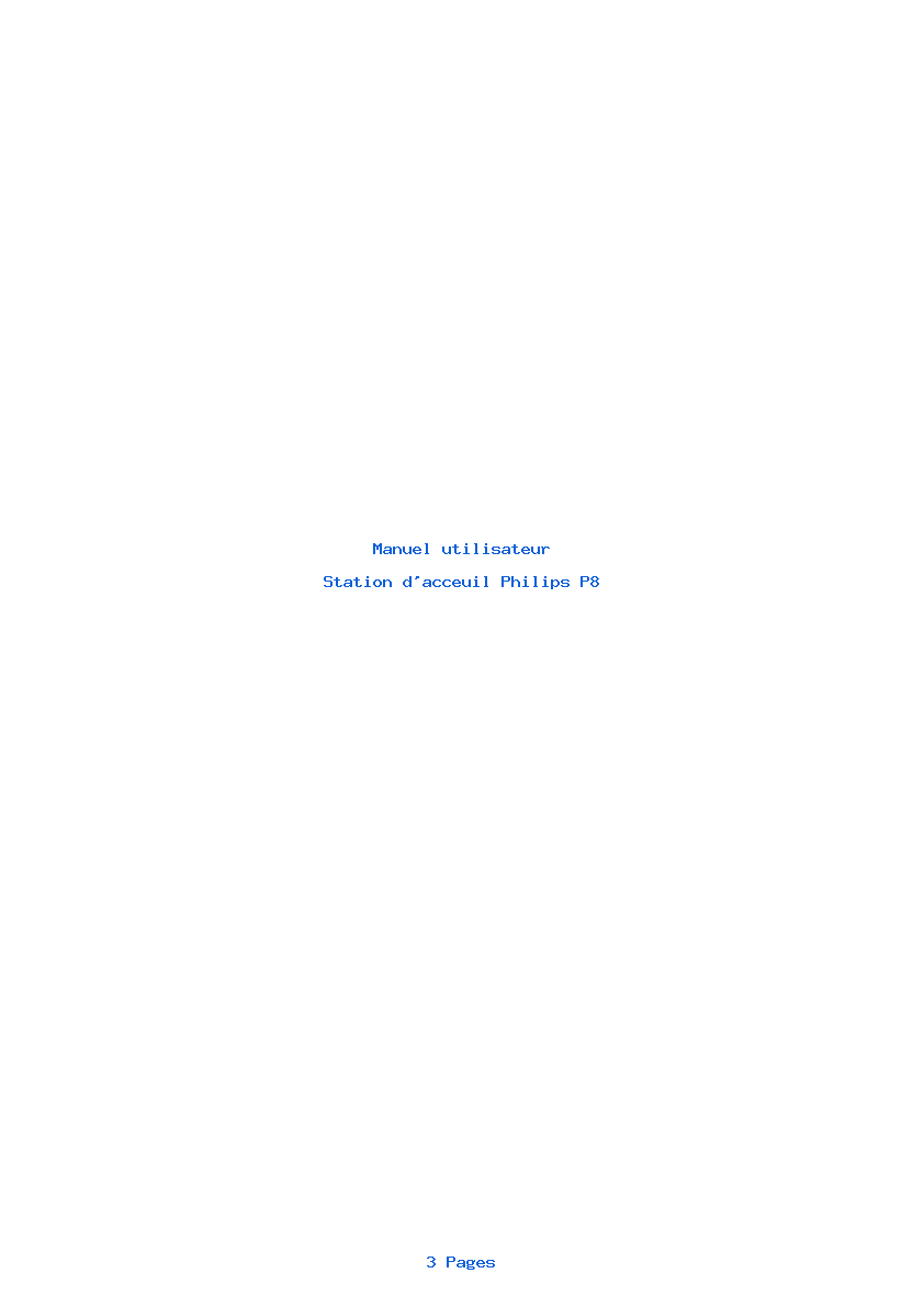 Page 1 de la notice Manuel utilisateur Philips P8