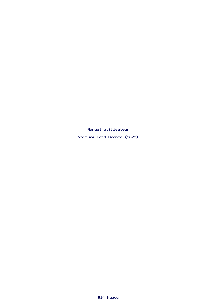Page 1 de la notice Manuel utilisateur Ford Bronco (2022)