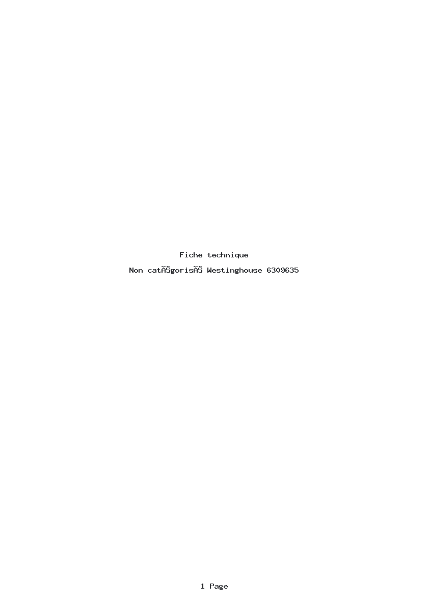 Page 1 de la notice Fiche technique Westinghouse 6309635
