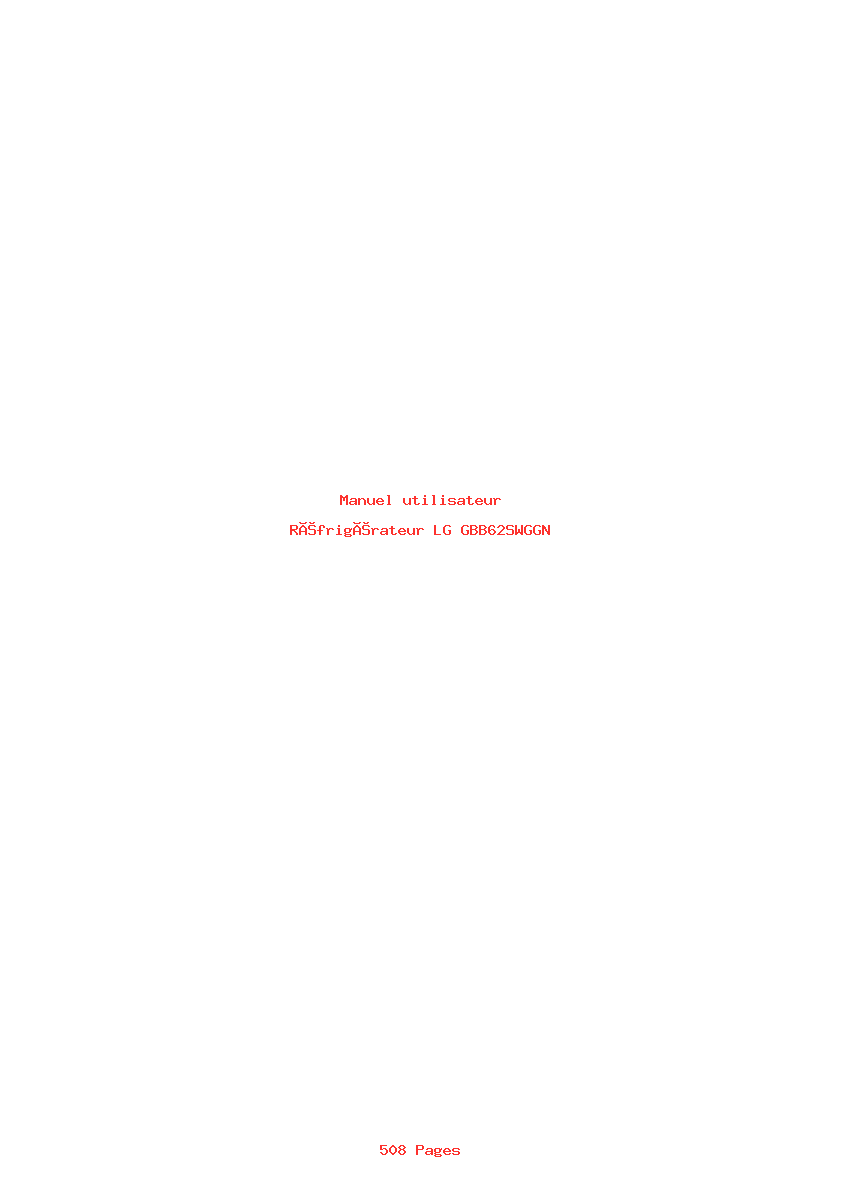 Page 1 de la notice Manuel utilisateur LG GBB62SWGGN