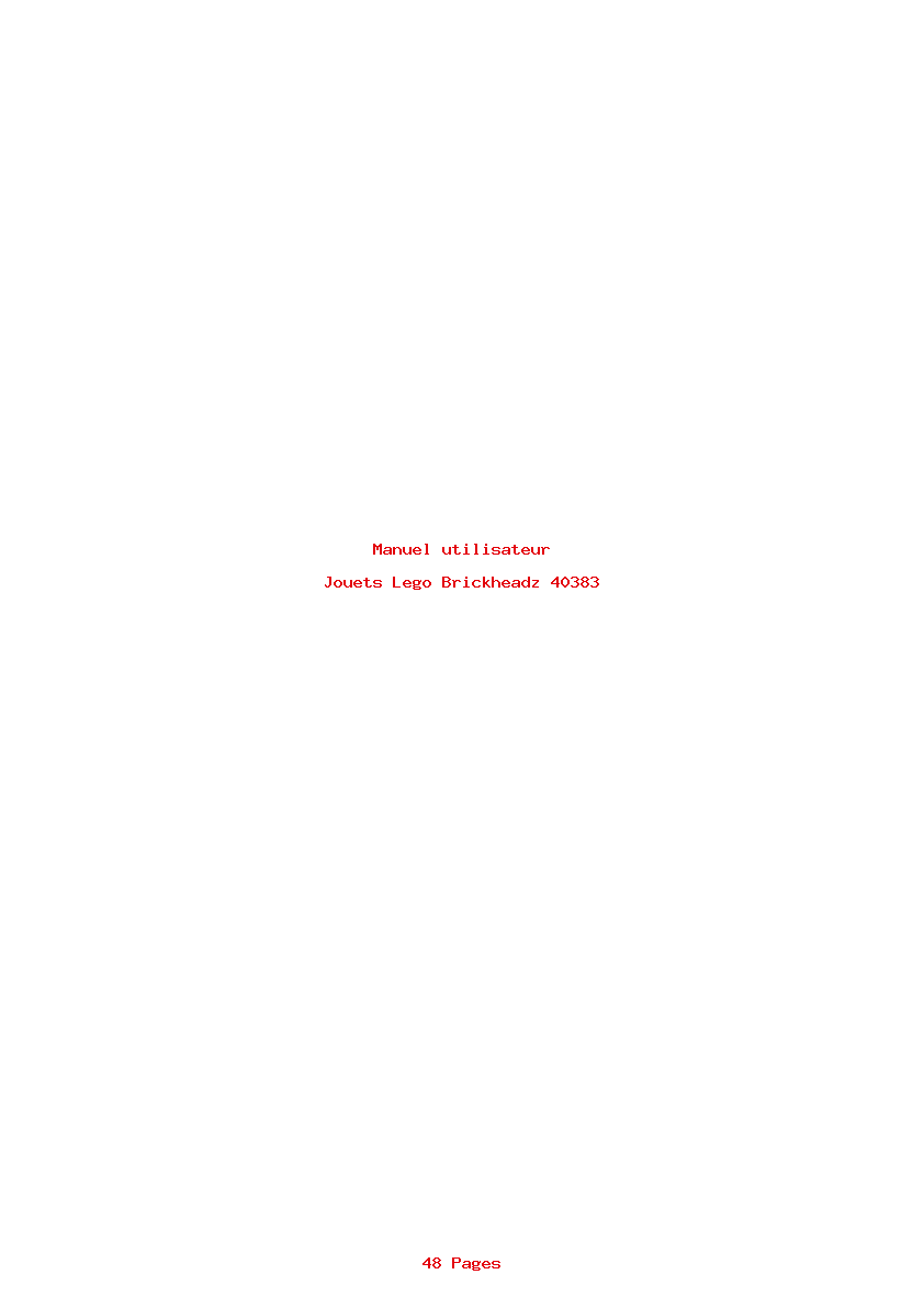 Page 1 de la notice Manuel utilisateur Lego Brickheadz 40383