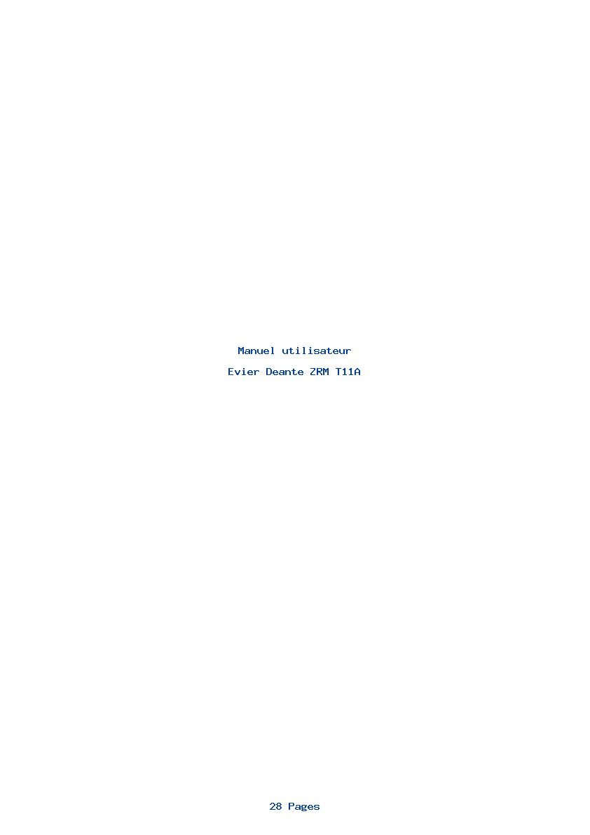 Page 1 de la notice Manuel utilisateur Deante ZRM T11A