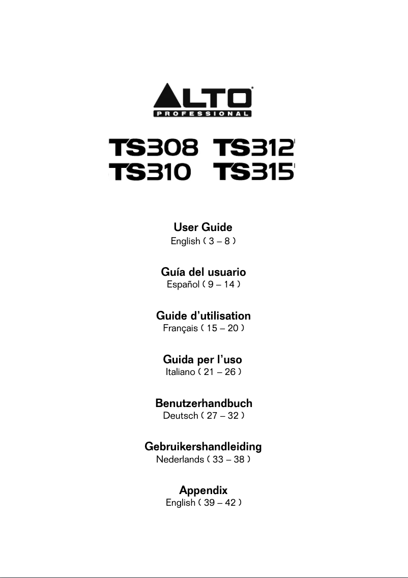 Image de la première page du manuel de l'appareil TS310