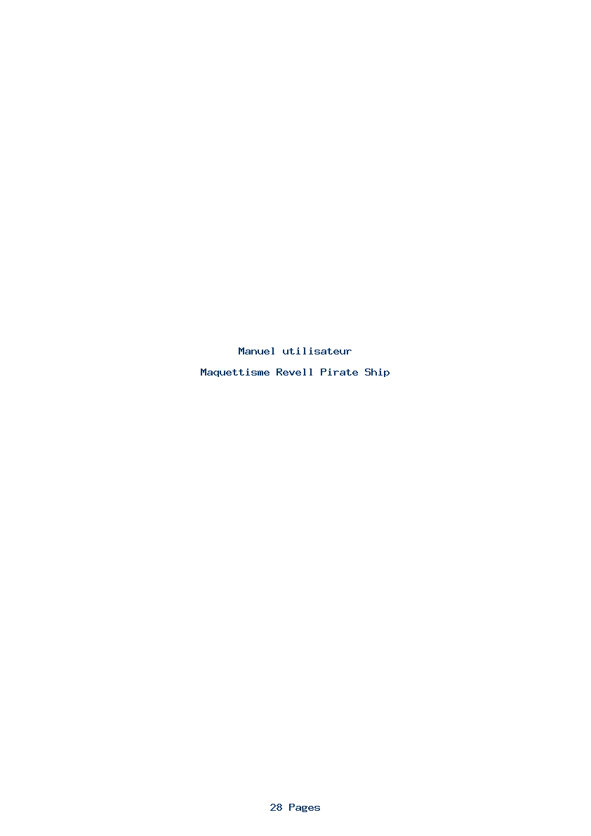 Page 1 de la notice Manuel utilisateur Revell Pirate Ship