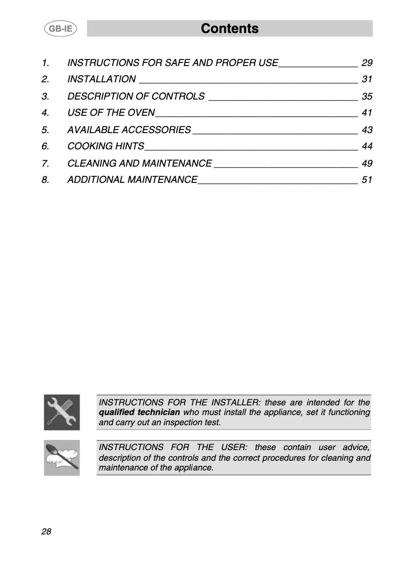 Page 1 de la notice Manuel utilisateur Smeg SE378MFB5