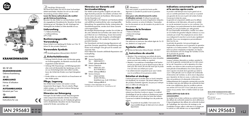 Page 1 de la notice Manuel utilisateur Playtive IAN 295683