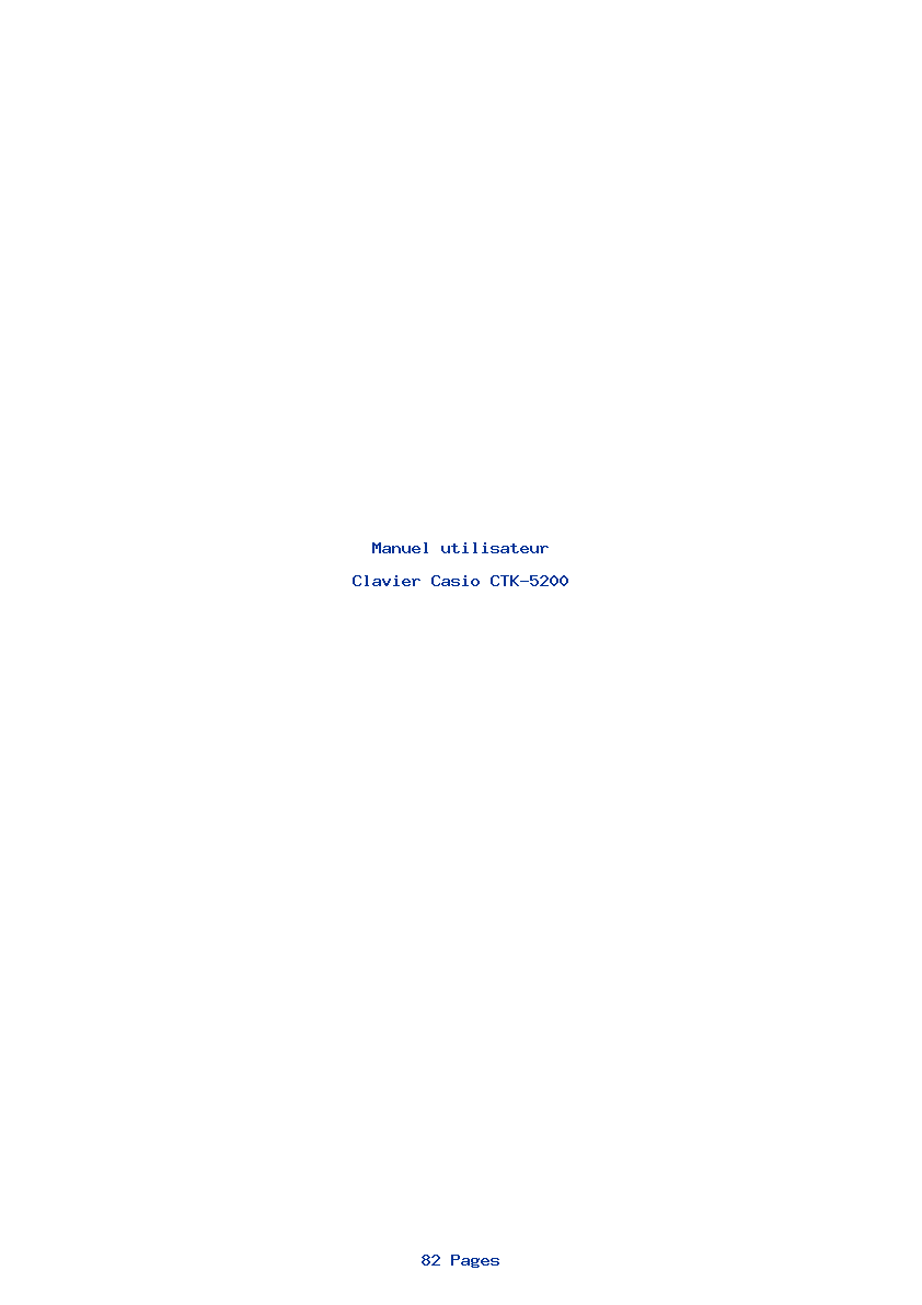 Page 1 de la notice Manuel utilisateur Casio CTK-5200