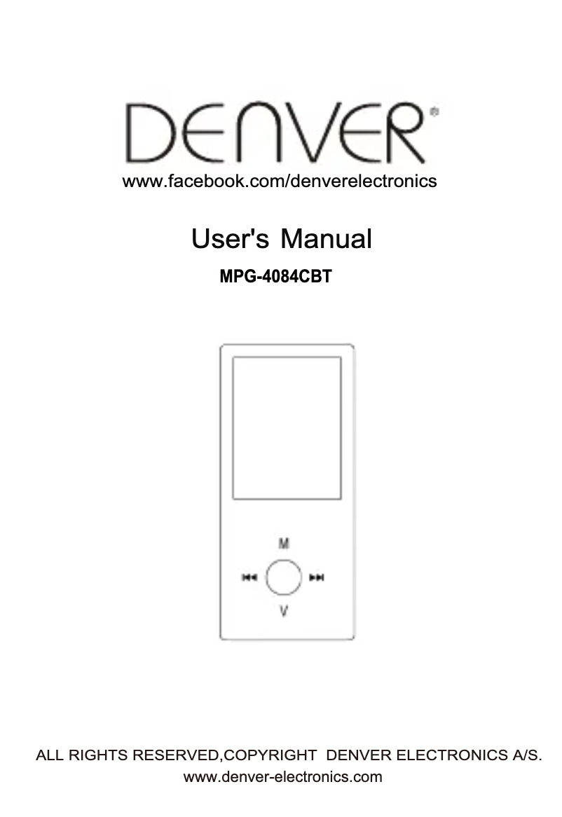 Page 1 de la notice Manuel utilisateur Denver MPG-4084