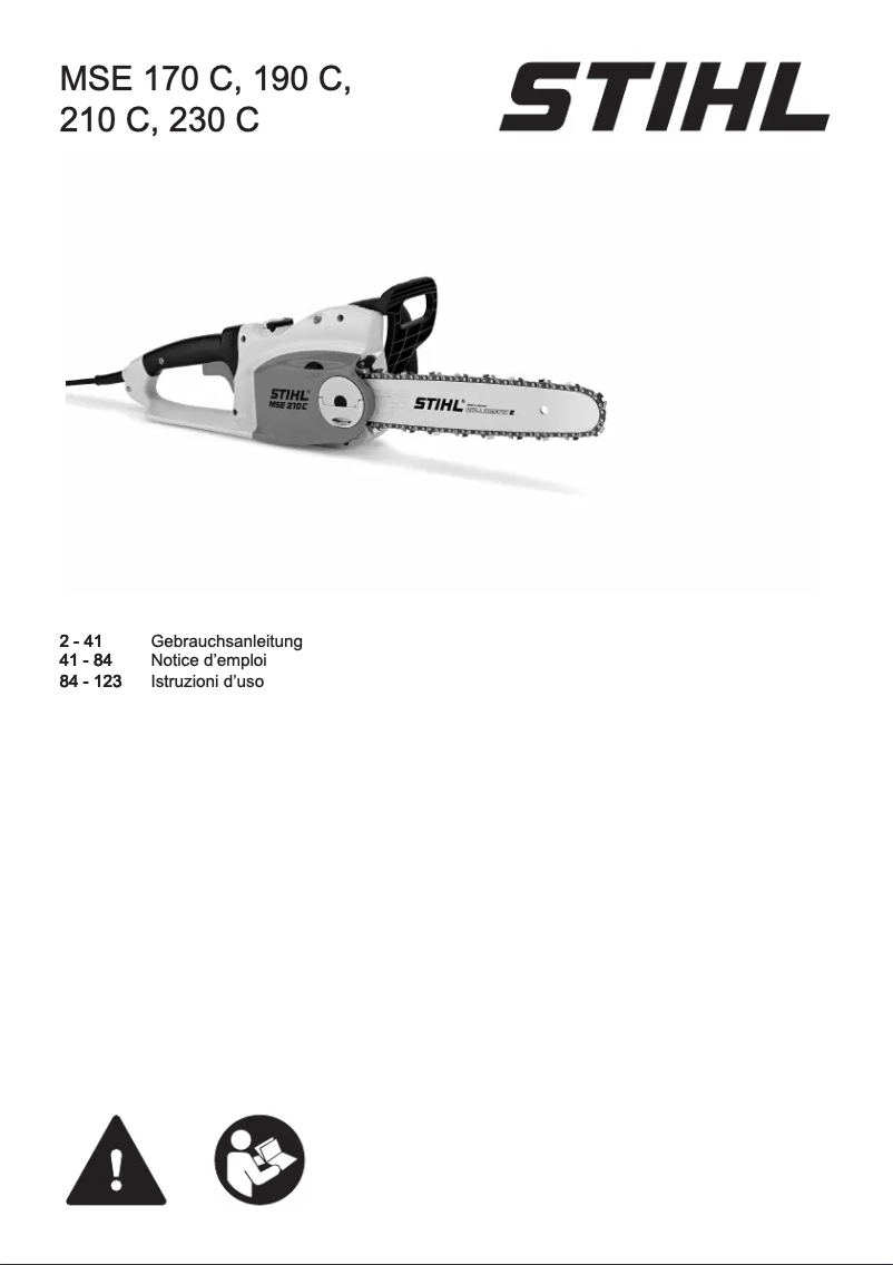 Page 1 de la notice Manuel utilisateur Stihl MSE 230 C