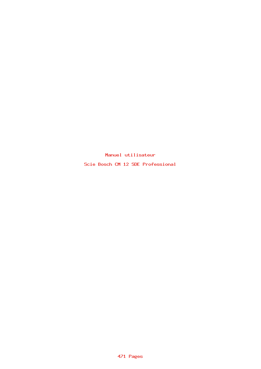 Page 1 de la notice Manuel utilisateur Bosch CM 12 SDE Professional