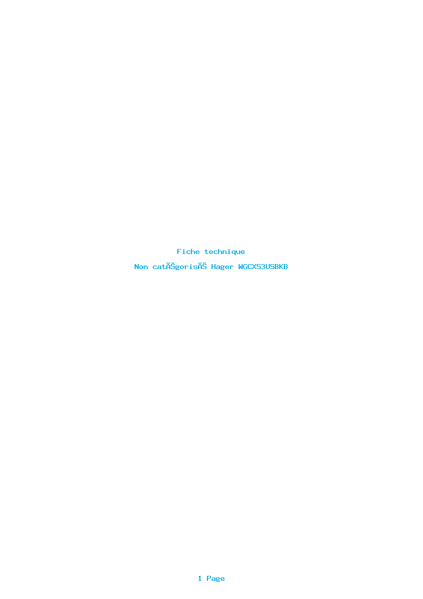 Image de la première page du manuel de l'appareil WGCXS3USBKB