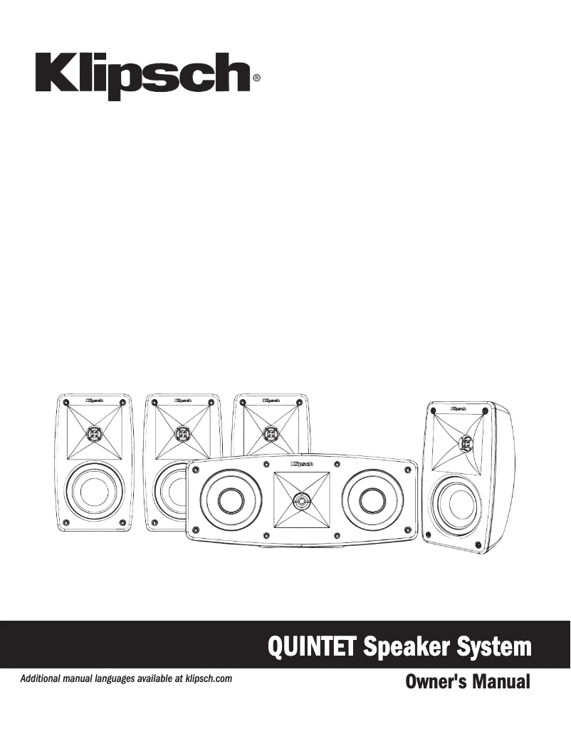 Page 1 de la notice Manuel utilisateur Klipsch Quintet 5