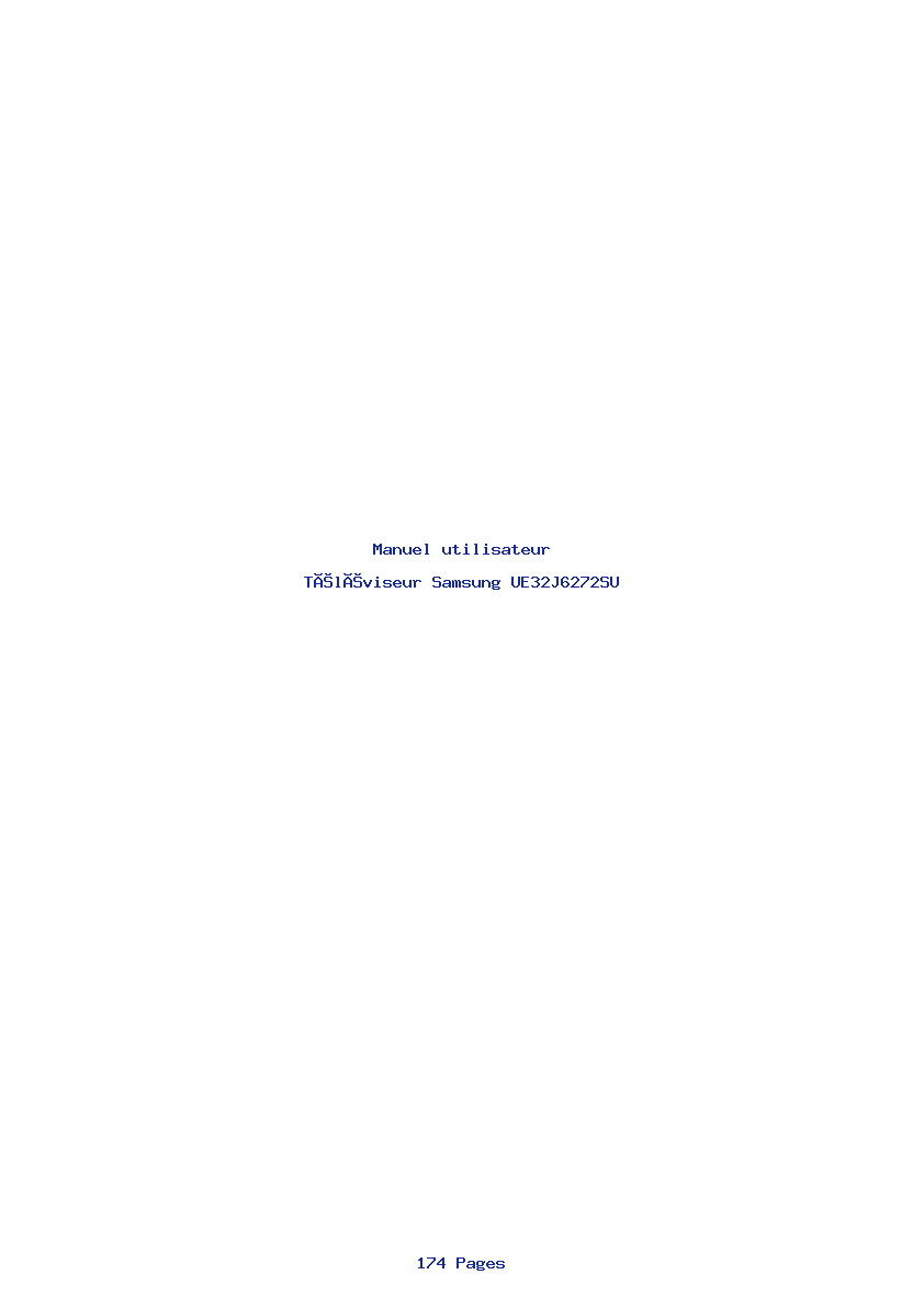Page 1 de la notice Manuel utilisateur Samsung UE32J6272SU