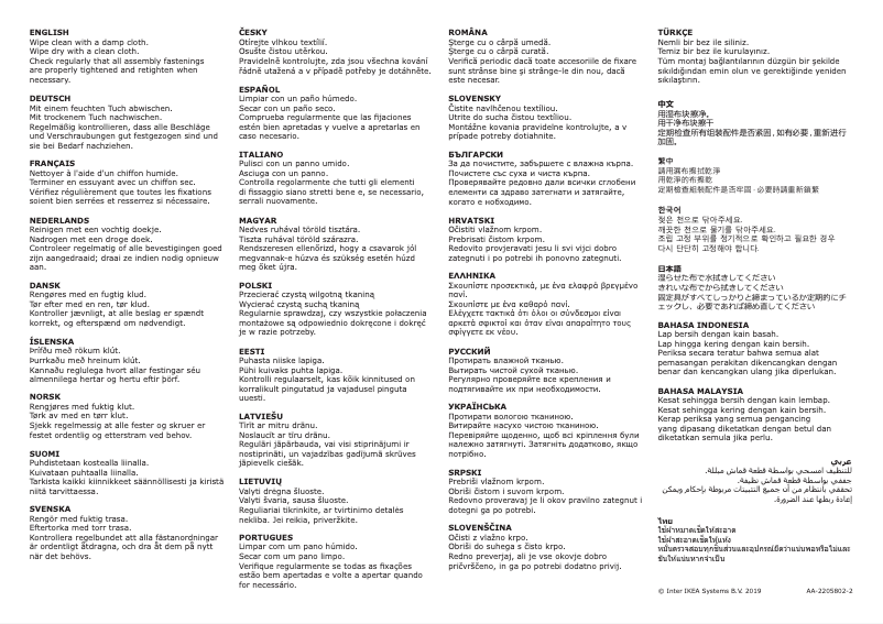 Page 1 de la notice Manuel utilisateur Ikea BURVIK