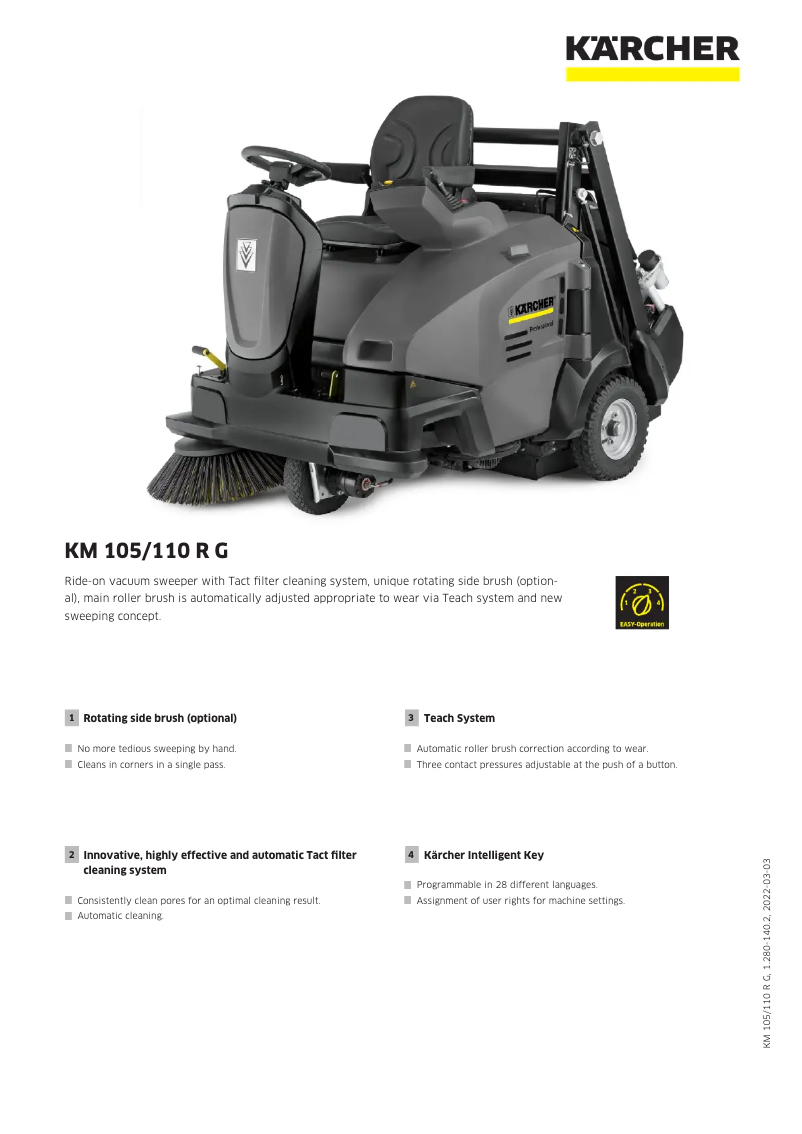 Page 1 of the manual User Manual Kärcher KM 105/110 R G