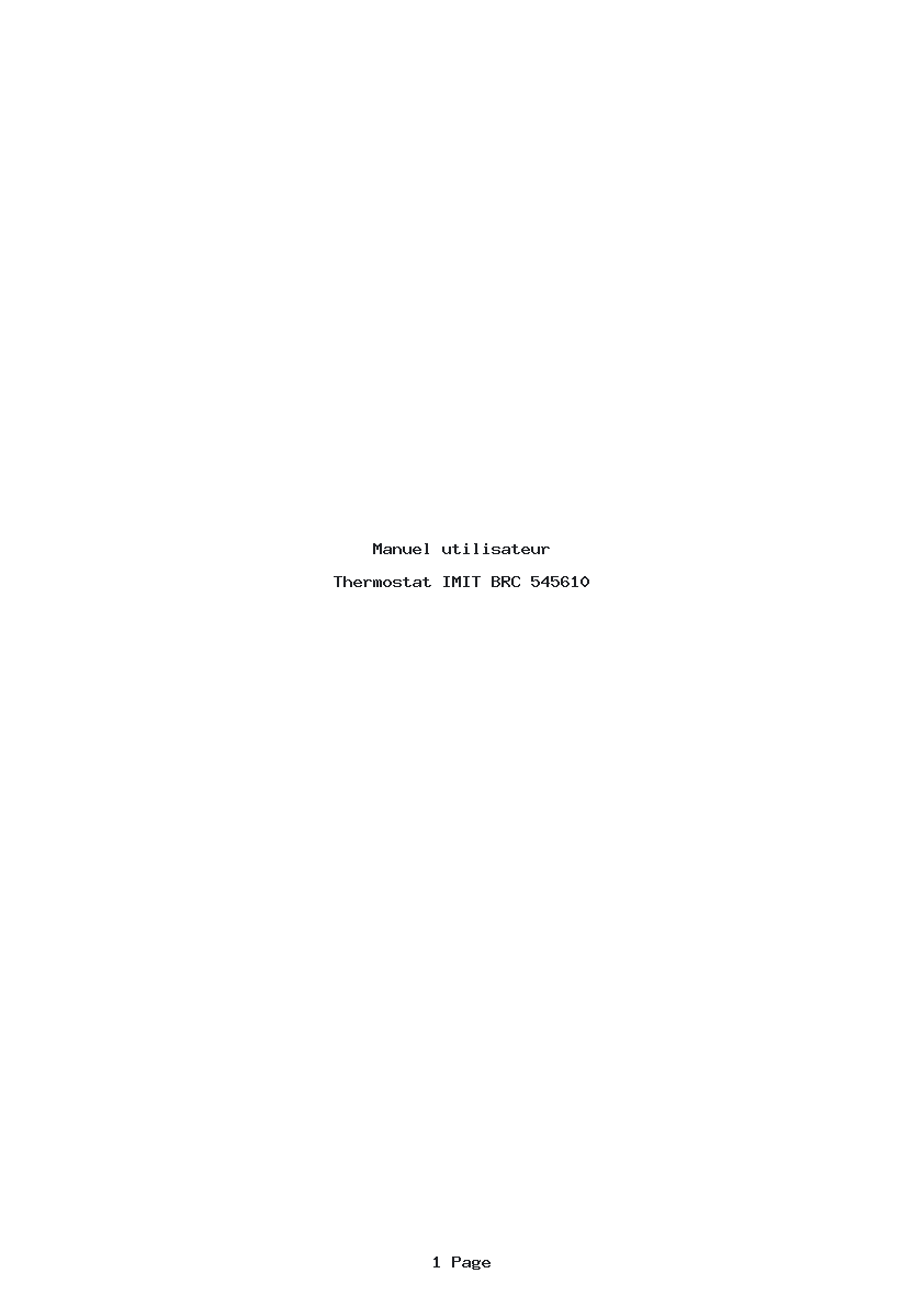Page 1 de la notice Manuel utilisateur IMIT BRC 545610