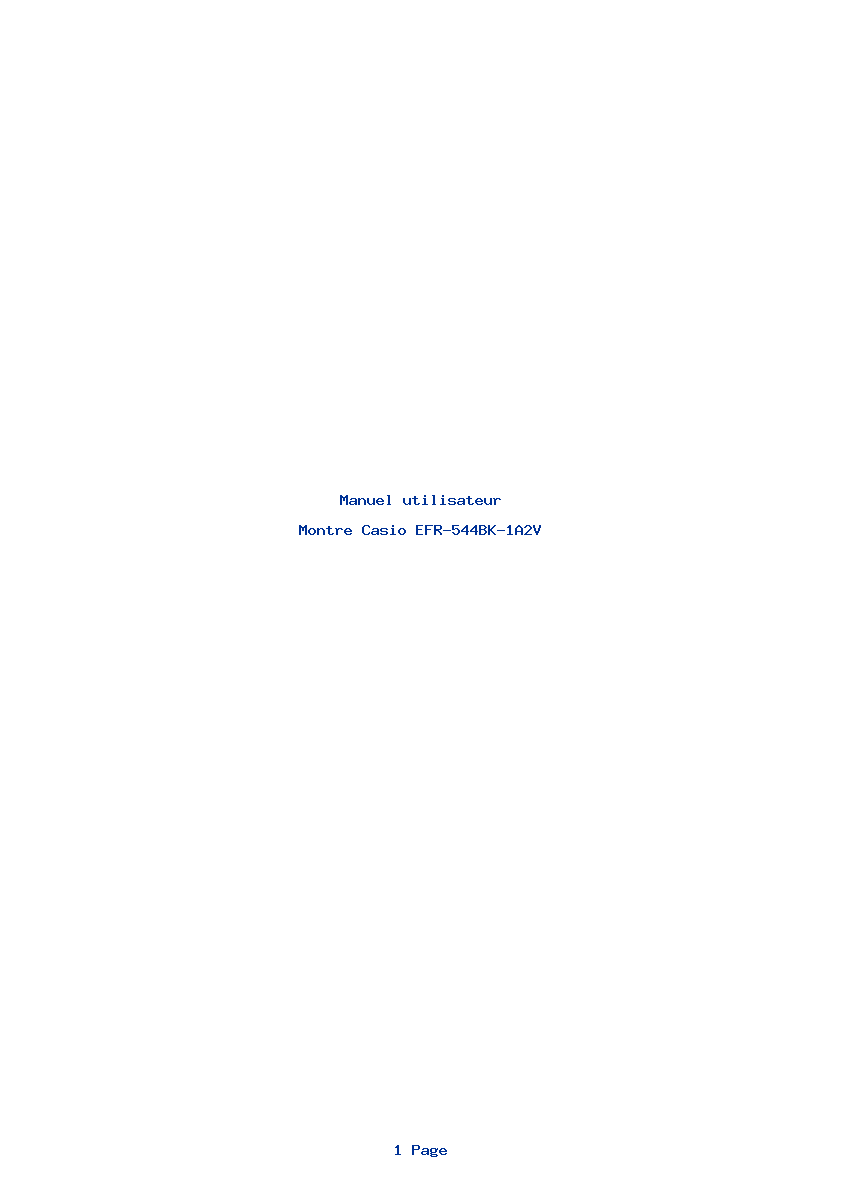 Page 1 de la notice Manuel utilisateur Casio EFR-544BK-1A2V