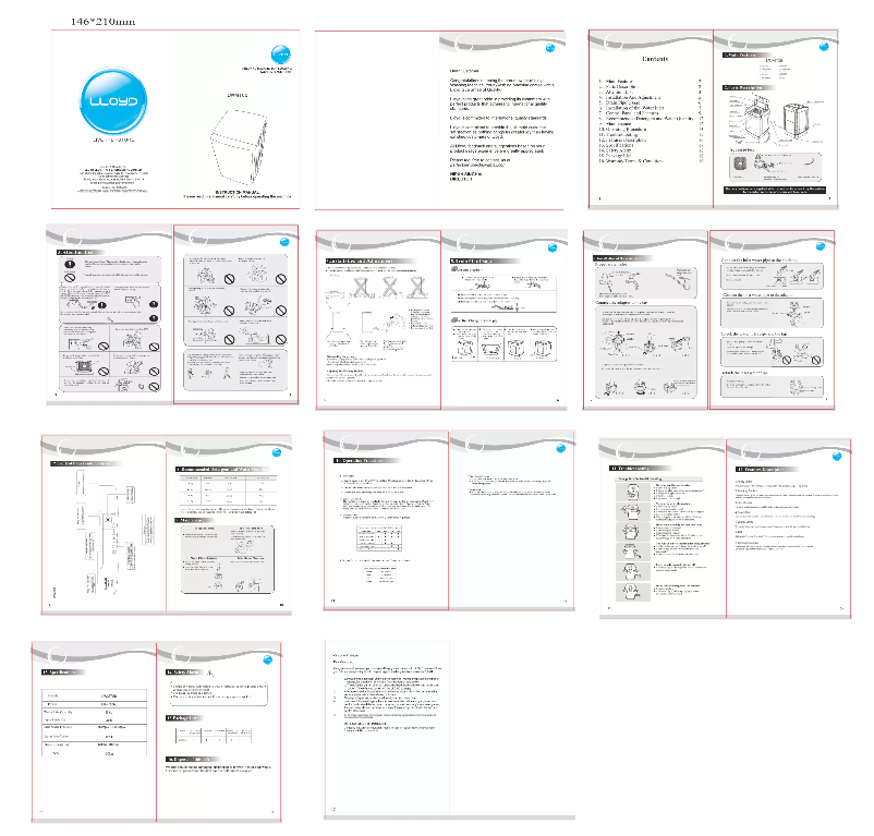 Page 1 de la notice Manuel utilisateur Lloyd LWMT80
