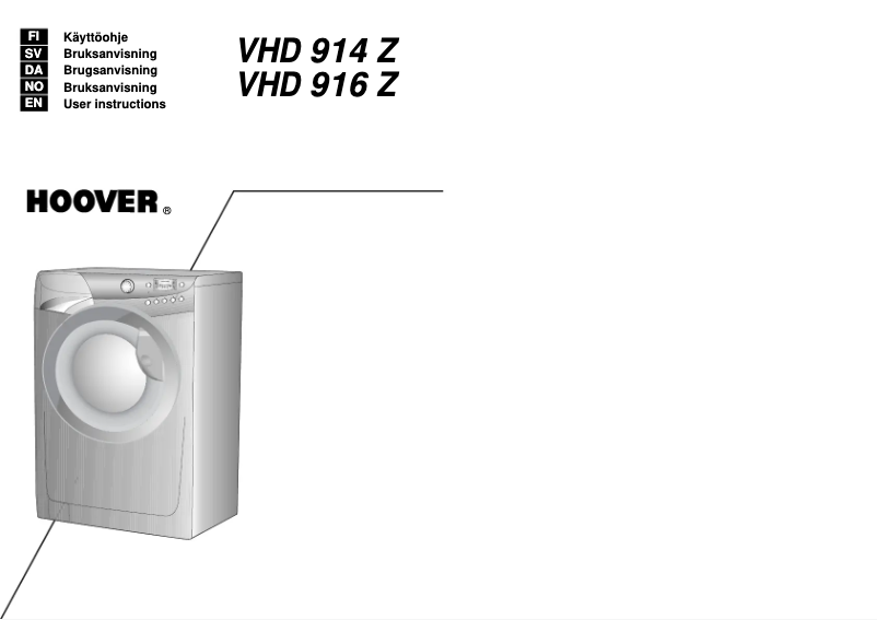 Page 1 de la notice Manuel utilisateur Hoover VHD 916Z-86S