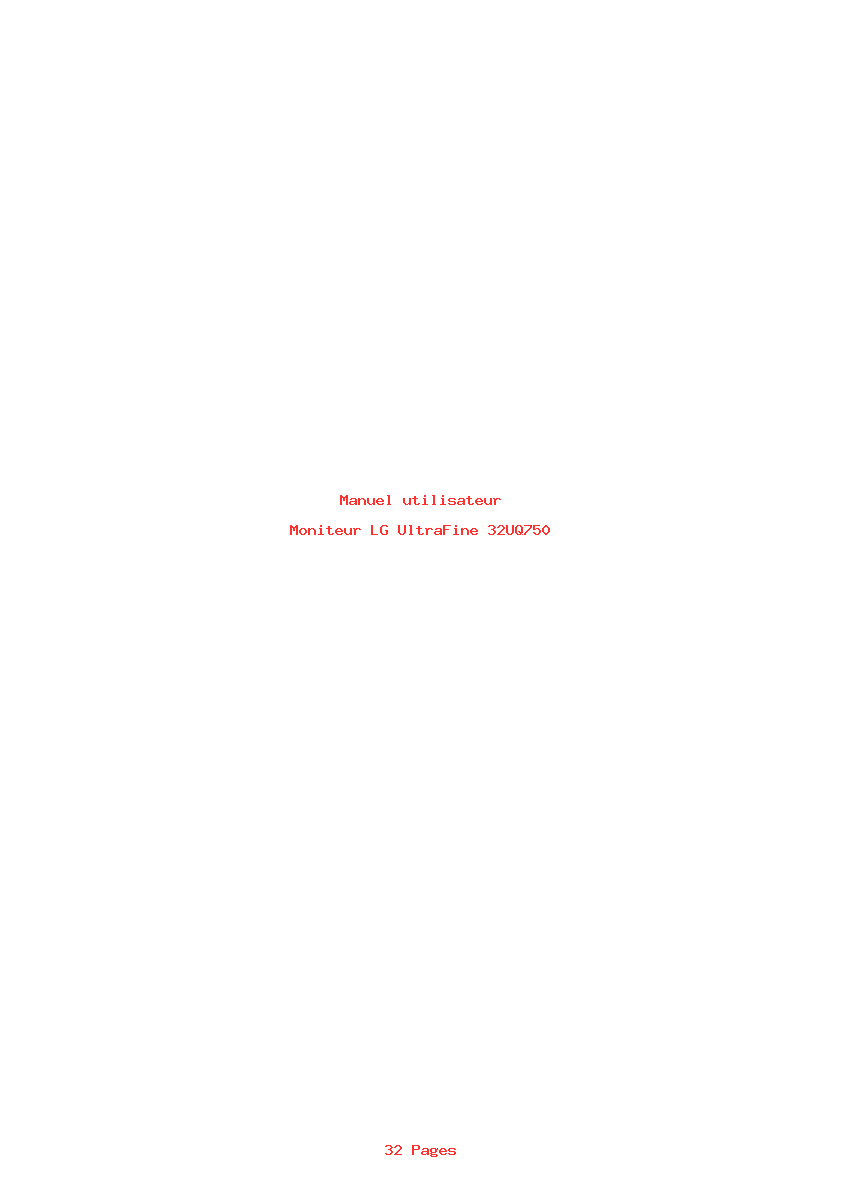 Page 1 de la notice Manuel utilisateur LG UltraFine 32UQ750