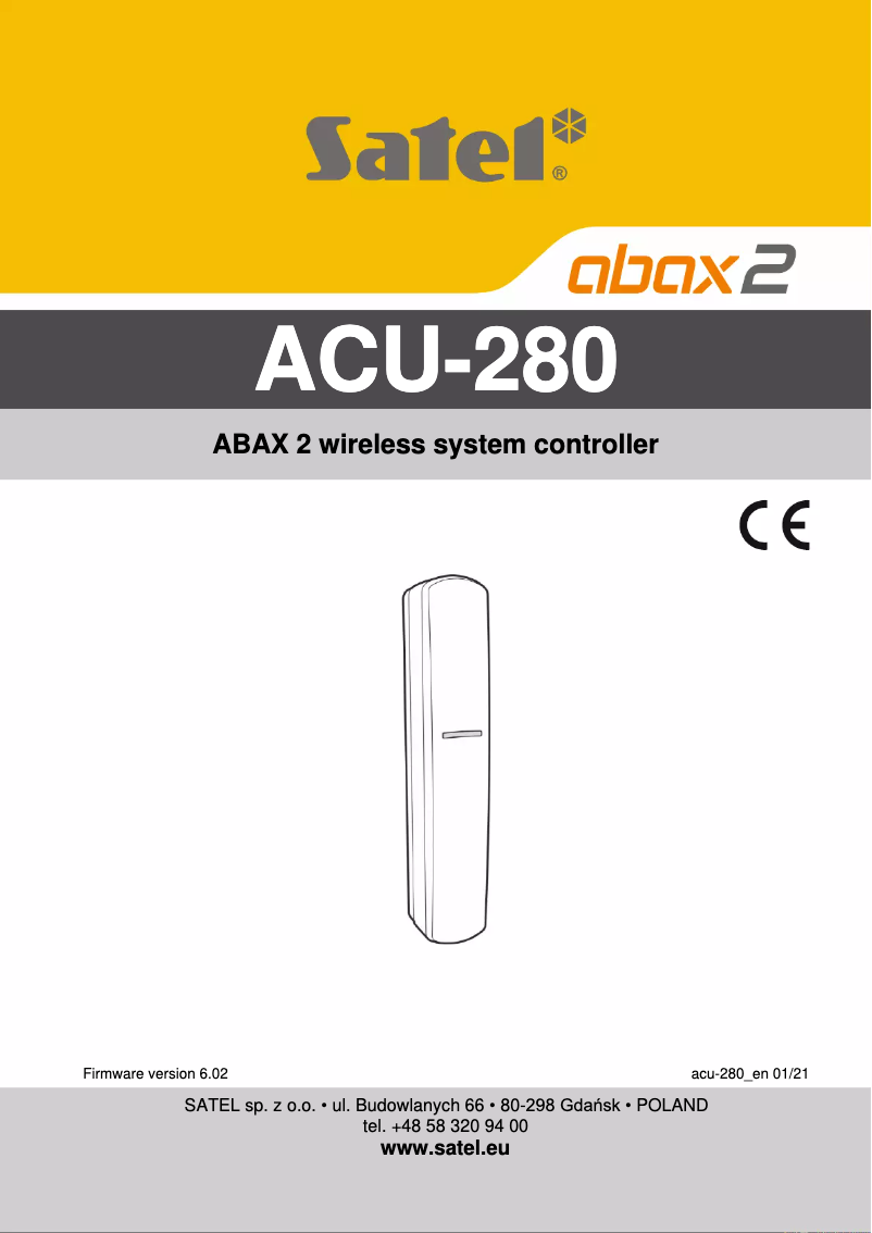 Page 1 of the manual User Manual Satel ACU-280