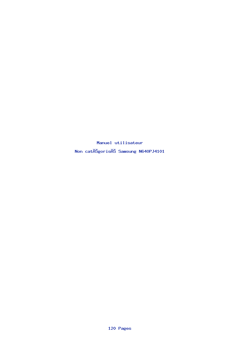 Page 1 de la notice Manuel utilisateur Samsung N640PJ4101