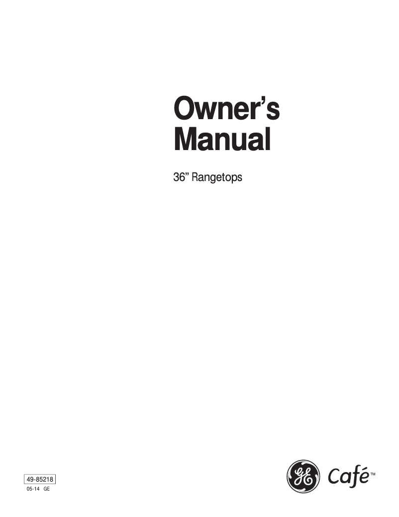 Page 1 of the manual Instruction Manual GE Café CGU366SEHSS