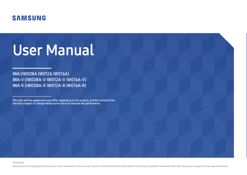 Página 1 del manual Manual de usuario Samsung LH008IWAMW