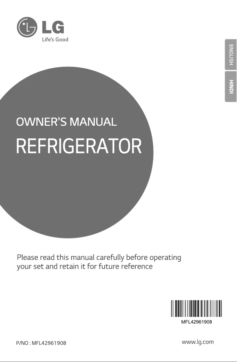 Page 1 de la notice Manuel utilisateur LG GL-B205KRLL