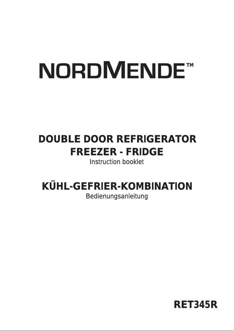 Page 1 de la notice Manuel utilisateur Nordmende RET345C