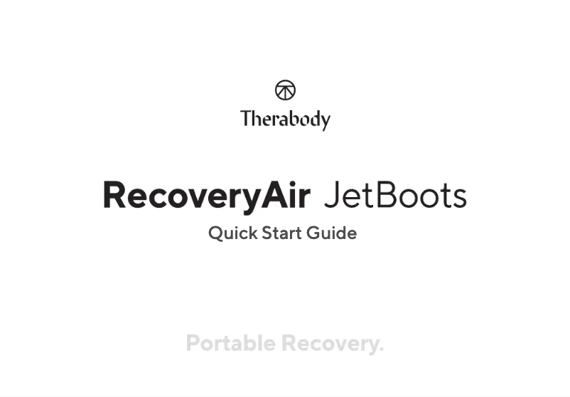 Page 1 of the manual Quick Start Guide Therabody RecoveryAir JetBoots