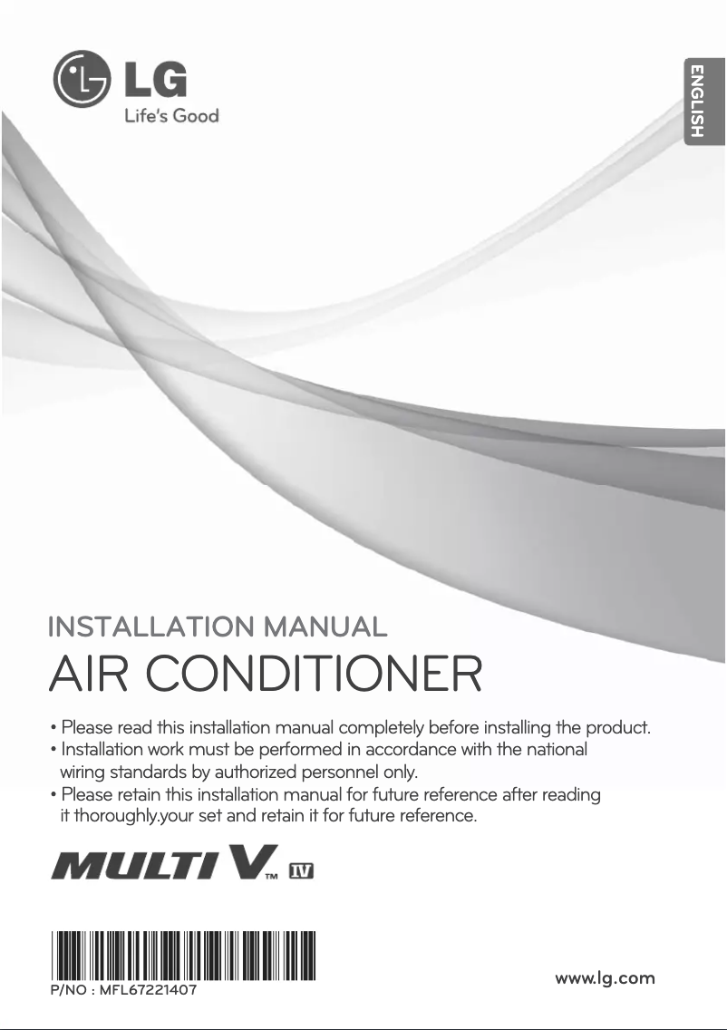 Page 1 de la notice Guide d'installation LG ARUV200LTS4