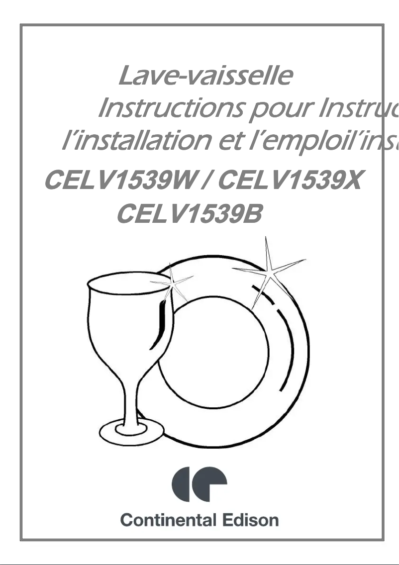 Page 1 de la notice Manuel utilisateur Continental Edison CELV1539X