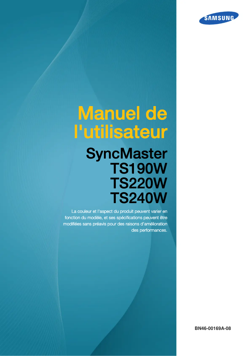 Page 1 de la notice Manuel utilisateur Samsung TS240W