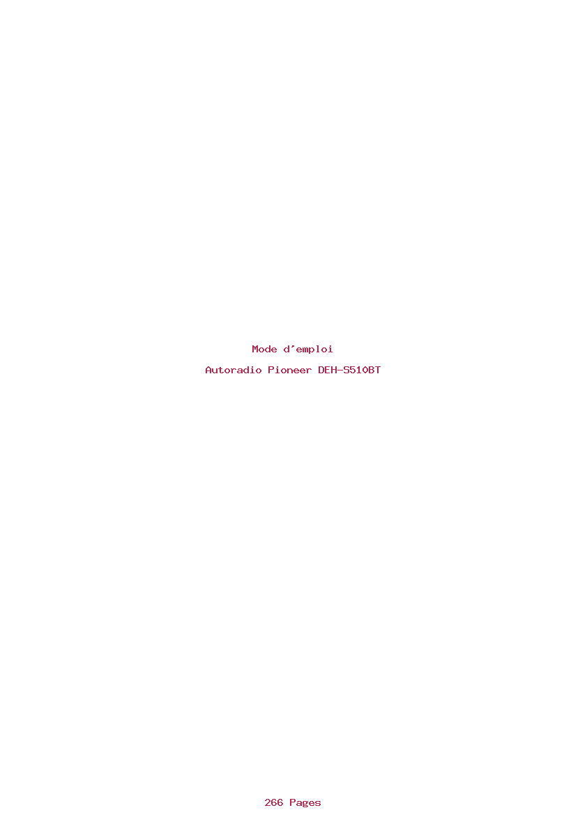 Page 1 de la notice Mode d'emploi Pioneer DEH-S510BT