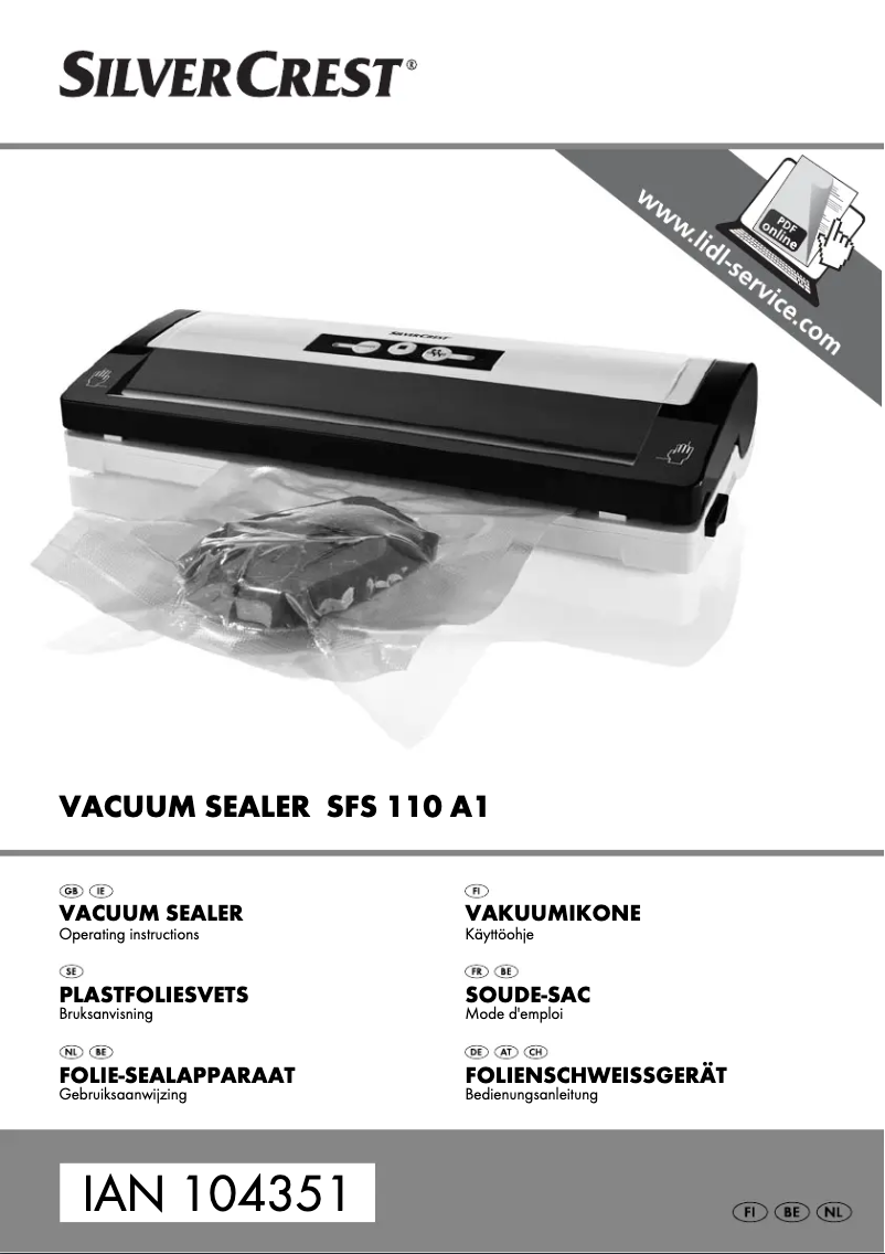 Page 1 de la notice Manuel utilisateur SilverCrest SFS 110 A1