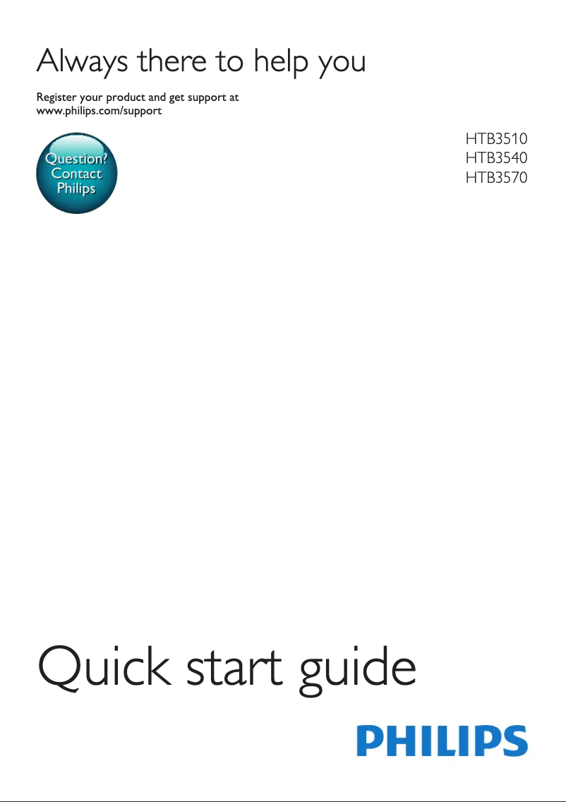 Page 1 of the manual Quick Start Guide Philips HTB3570