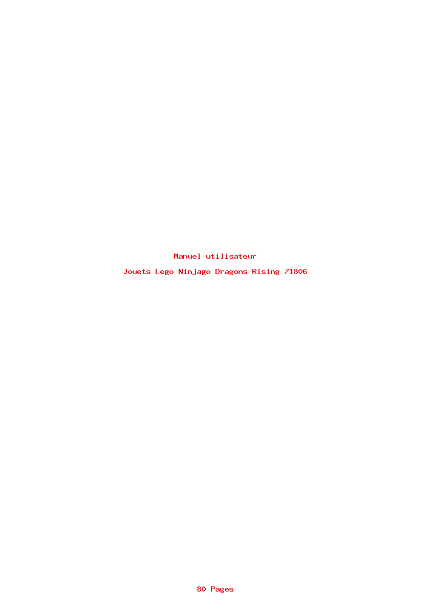 Page 1 de la notice Manuel utilisateur Lego Ninjago Dragons Rising 71806