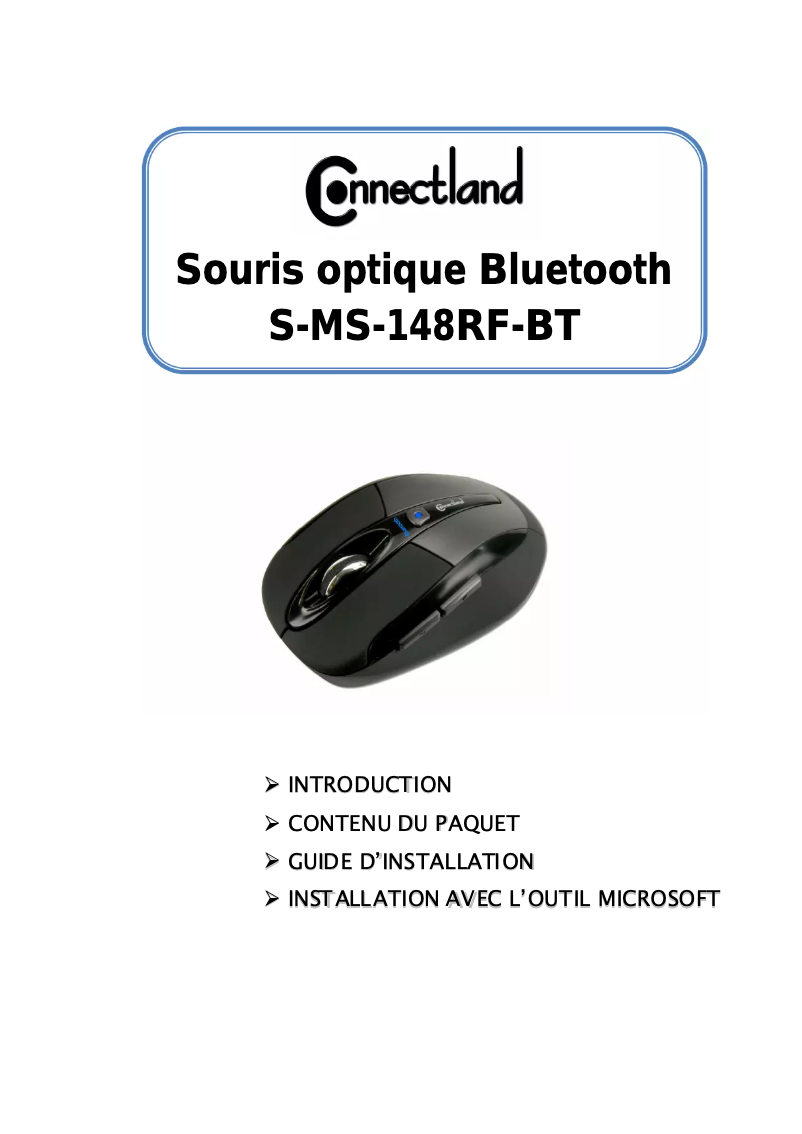 Page 1 de la notice Manuel utilisateur Connectland S-MS-148RF-BT