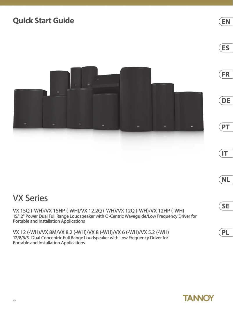 Page 1 de la notice Manuel utilisateur Tannoy VX 12Q