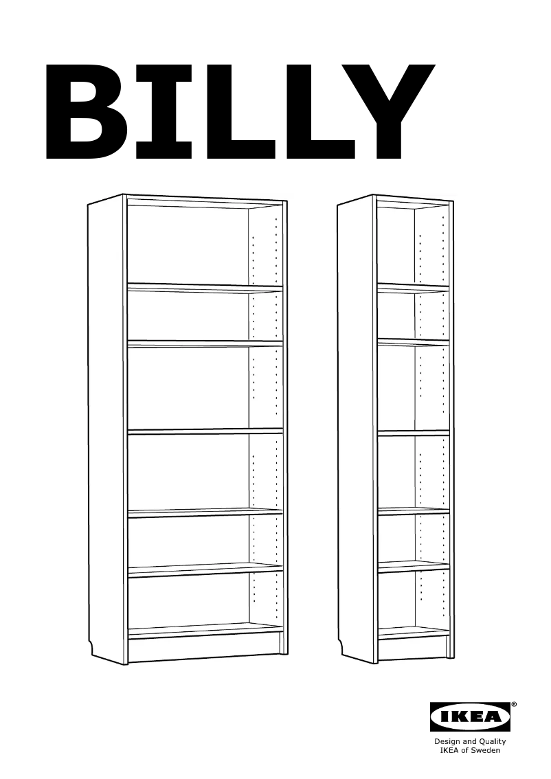 Page 1 de la notice Manuel utilisateur Ikea BILLY (40x28x202)