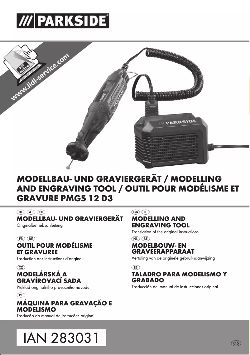 Page 1 de la notice Manuel utilisateur Parkside PMGS 12 D3