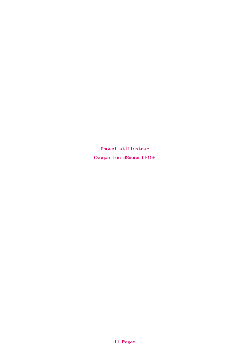 Page 1 de la notice Manuel utilisateur LucidSound LS15P